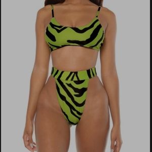 Icon Swim Green Zebra Bikini